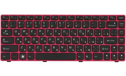 Клавиатура для ноутбука Lenovo IdeaPad (Z470, G470Ah, G470GH, Z370) Black, (Red Frame), RU - фото 2