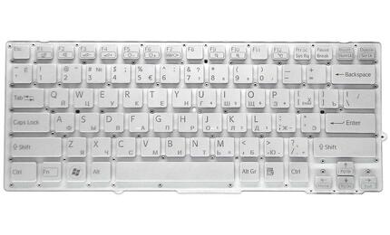 Клавиатура для ноутбука Sony Vaio (VPC-SD, VPC-SB) Silver, (NoFrame) RU - фото 2