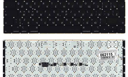 Клавиатура для ноутбука Apple MacBook 12&quot; (A1534) 2015+ Black, (No Frame), RU (вертикальный энтер)