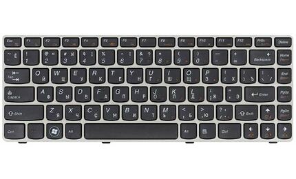 Клавиатура для ноутбука Lenovo IdeaPad (Z360) Black, (Silver Frame), RU - фото 2