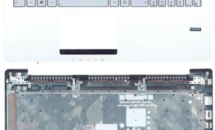 Клавиатура для ноутбука Asus (N550), Silver, с подсветкой (Light), (Silver TopCase), RU