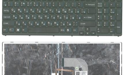 Клавиатура для ноутбука Sony Vaio (SVE17) Black, с подсветкой (Light), (Black Frame) RU