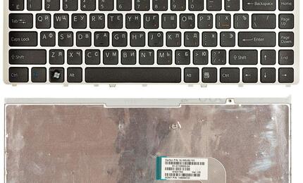 Клавиатура для ноутбука Sony Vaio (VGN-FW) Black, (Silver Frame) RU