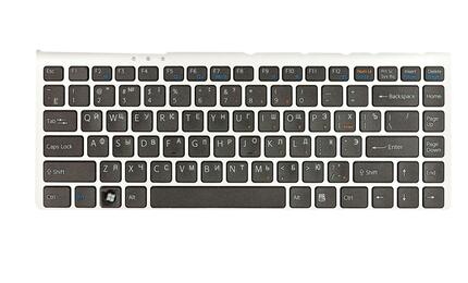 Клавиатура для ноутбука Sony Vaio (VGN-FW) Black, (Silver Frame) RU - фото 2