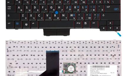 Клавиатура для ноутбука HP Compaq 2510p, Elitebook 2530p с указателем (Point Stick) Black, RU