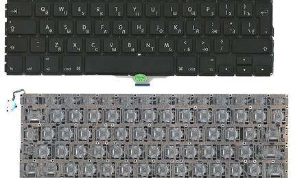 Клавиатура для ноутбука для ноутбука Apple MacBook Air A1304, A1237 Black, (No Frame), RU (вертикальный энтер)
