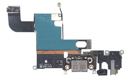 Шлейф разъема питания с аудио-разъемом для Apple 6 черный
