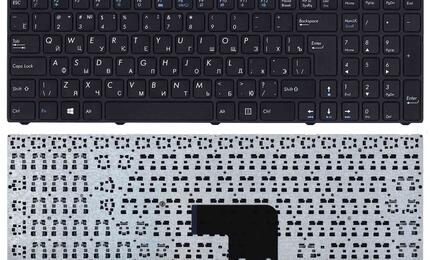 Клавиатура для ноутбука DNS (Pegatron C15, C17) Black, (With Frame) RU