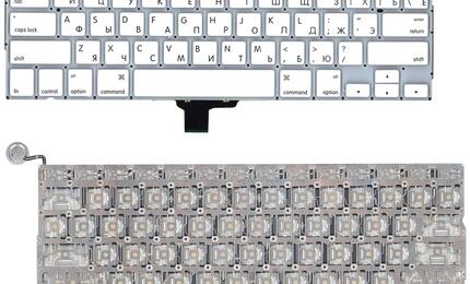 Клавиатура для ноутбука Apple A1342 2009/2010 White, (No Frame) (плоский Enter) RU
