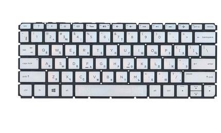 Клавиатура для ноутбука HP Envy (13-d) с подсветкой (Light) Silver, (Black Frame) RU - фото 2