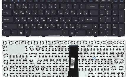 Клавиатура для ноутбука DNS Clevo WA50SFQ Black, RU Горизонтальный ентер