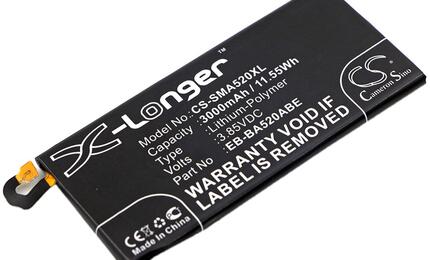 Аккумуляторная батарея для смартфона Samsung CS-SMA520XL Galaxy A5 (2017) SM-A520 3.85V Black 3000mAh 11.55Wh