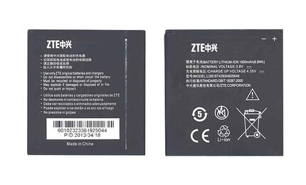 Аккумуляторная батарея для смартфона ZTE Li3818T43P3H605646 N909 3.7V Black 1800mAh 6.8Wh