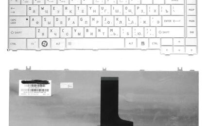 Клавиатура для ноутбука Toshiba Satellite (C600, C640, C645, C645D, L600, L600D, L630, L635, L640, L640D, L645, L645D, L745, L745D, L700, L700D, L700-T23R, L700-C305B, L735) White, RU/EN