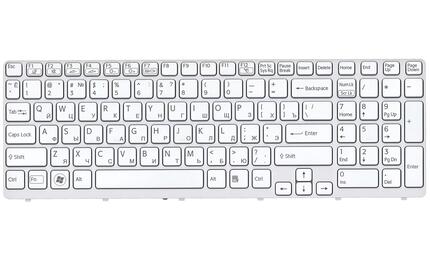 Клавиатура для ноутбука Sony Vaio (SVE15) с подсветкой (Light), White, (White Frame) RU - фото 2