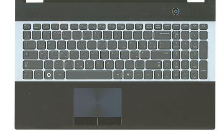 Клавиатура для ноутбука Samsung (RC530) Black, (Silver Frame), (Black TopCase), RU