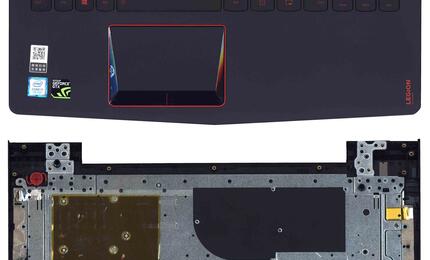Клавиатура для ноутбука Lenovo Legion Y520-15IKB Black, с подсветкой (Red Light), (Black TopCase), RU