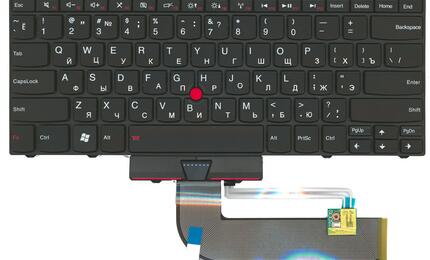 Клавиатура для ноутбука Lenovo ThinkPad (E40, E50, Edge14, Edge15) с указателем (Point Stick), с подсветкой (Light) Black, RU