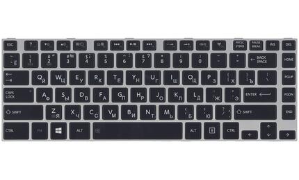 Клавиатура для ноутбука Toshiba Satellite (M40-A M40T-A M45-A M45T-A) с подсветкой (Light), Black, (Gray Frame) RU - фото 2