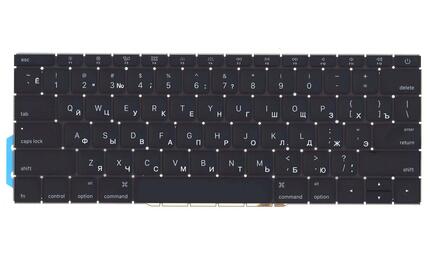 Клавиатура для ноутбука Apple MacBook (A1708), Black, (No Frame), RU (плоский энтер) - фото 2
