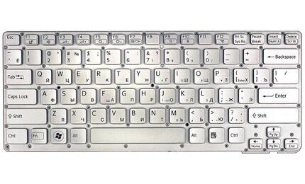 Клавиатура для ноутбука Sony Vaio (VPC-CA, VPCCA, VPC-SA, VPCSA) Silver, (No Frame) RU - фото 2