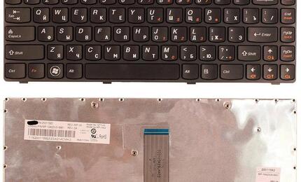 Клавиатура для ноутбука Lenovo IdeaPad (B470, V470) Black, (Black Frame), RU