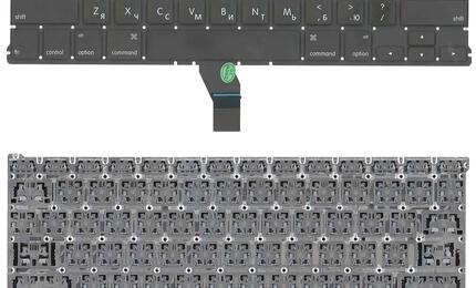 Клавиатура для ноутбука Apple MacBook Air 2010+ (A1369) Black, (No Frame), RU (плоский энтер)