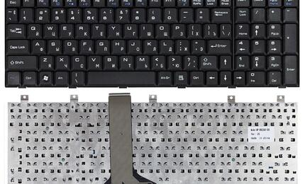 Клавиатура для ноутбука LG (E500) MSI (A5000, CR500, CR600, CX500, CX600, CX700, E500, ER710, EX600, EX700, GE600, GX600, M673, MS-1632, MS-1635, MS-1636, MS-163D, MS-1656, MS-1675, MS-1682, MS-1683, UX600, VR600, VR700, VX600) Black, RU