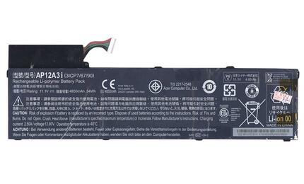 Аккумуляторная батарея для ноутбука Acer AP12A3i Aspire M3 Ultrabook 11.1V Black 4850mAh Orig Аккумуляторная батарея для ноутбука Acer AP12A3i Aspire M3 Ultrabook 11.1V Black 4850mAh Orig