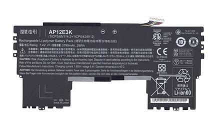 Аккумуляторная батарея для ноутбука Acer AP12E3K Aspire S7-191 7.4V Black 3790mAh Orig Аккумуляторная батарея для ноутбука Acer AP12E3K Aspire S7-191 7.4V Black 3790mAh Orig
