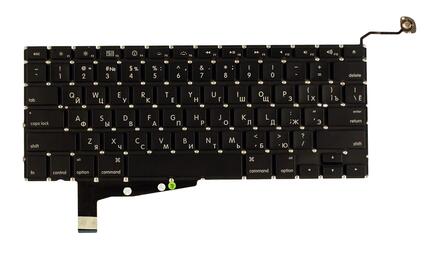 Клавиатура для ноутбука Apple MacBook Pro (A1286) (2011, 2012 года) с подсветкой (Light), Black, (No Frame), без (SD), RU (горизонтальный энтер) - фото 2