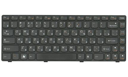 Клавиатура для ноутбука Lenovo IdeaPad (B470, G470, G470AH, G470GH, G475, V470, V470c, Z470, Z475), Black, (Black Frame), RU - фото 2