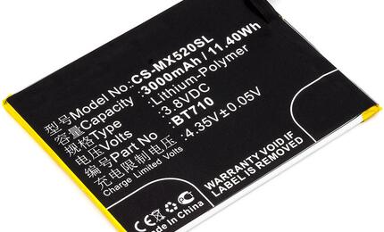 Аккумуляторная батарея для Meizu CS-MX520SL M5c 3.8V Black 3000mAh 11.40Wh