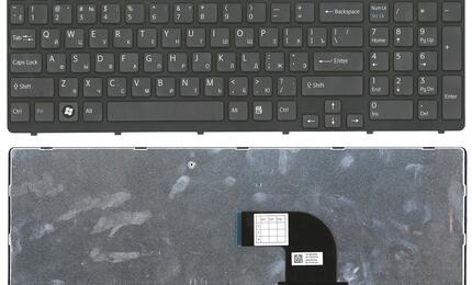 Клавиатура для ноутбука Sony Vaio (SVE15, SVE1511V1R) Black, (Black Frame) RU