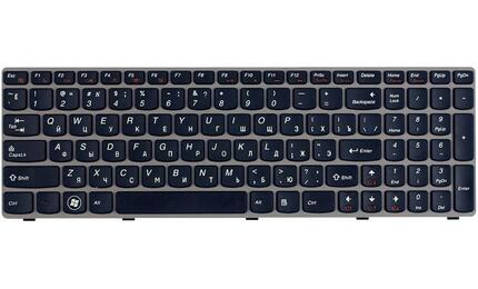 Клавиатура для ноутбука Lenovo IdeaPad (Z560, Z565, G570, G770) Black, (Gray Frame), RU - фото 2