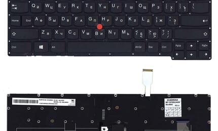 Клавиатура для ноутбука Lenovo ThinkPad Yoga X1 2nd с указателем (Point Stick), с подсветкой (Light), Black, (No Frame) RU