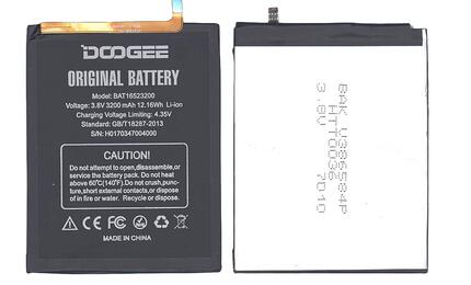 Аккумуляторная батарея для смартфона Doogee BAT16523200 Y6 3.8V Black 3200mAh 12.16Wh