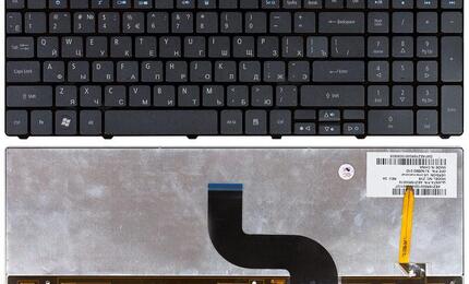 Клавиатура Acer Aspire (5236, 5242, 5250, 5410T, 5810T, 5820) с подсветкой (Light) Black, RU