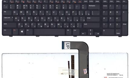 Клавиатура для ноутбука Dell Inspiron (5720, 7720, N7110) Vostro (3750) XPS (L702X) с подсветкой (Light) Black, (Black Frame), RU
