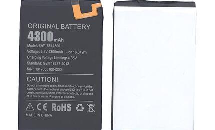 Аккумуляторная батарея для смартфона Doogee BAT16514300 Y6 Max 3.8V Black 4300mAh 16.34Wh