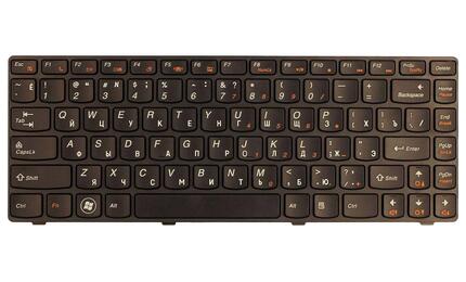 Клавиатура для ноутбука Lenovo IdeaPad (B470, V470) Black, (Black Frame), RU - фото 2