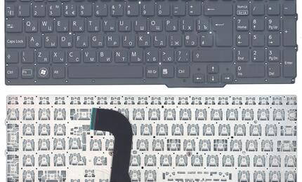 Клавиатура для ноутбука Sony Vaio (SVS15) Black, с подсветкой (Light), (No Frame) RU (Вертикальный энтер)