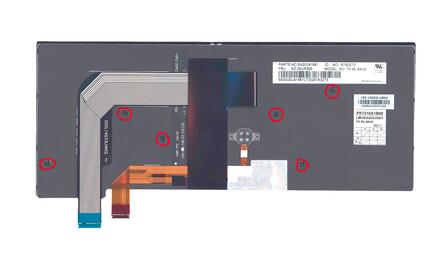 Клавиатура для ноутбука Lenovo Thinkpad T460P с указателем (Point Stick), с подсветкой (Light), длинный шлейф (Long Trail), Black, (No Frame), RU - фото 3
