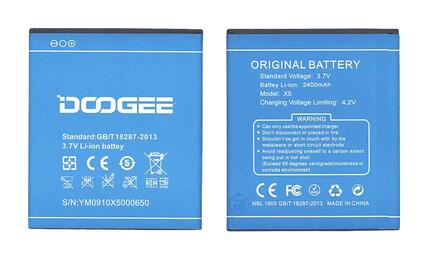 Аккумуляторная батарея для Doogee GB/T18287-2013 X5, X5C, X5 Pro 3.7V Blue 2400mAh 8.88Wh