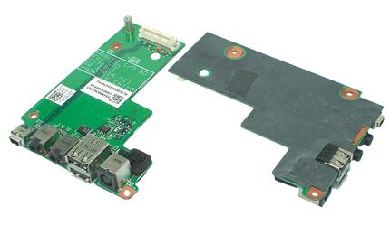 Плата питания для ноутбука Dell Latitude E5500 на плате с USB и Audio разъемами На плате смонтированы: разъем питания, два USB разъема, два аудио разъема и разъем mini USB