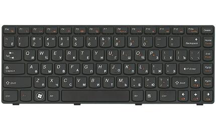 Клавиатура для ноутбука Lenovo IdeaPad (Z380) Black, (Black Frame), RU - фото 2