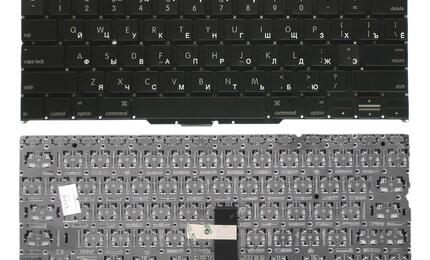 Клавиатура для ноутбука Apple MacBook Air 2010+ A1370 (2010, 2011 года), A1465 (2012, 2013, 2014, 2015 года) Black, (No Frame), RU (горизонтальный энтер)