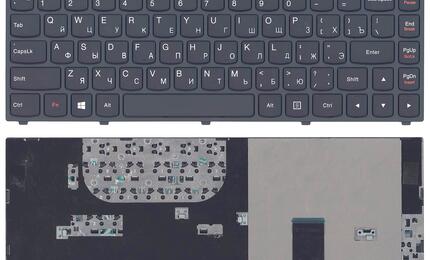 Клавиатура для ноутбука Lenovo Ideapad (Yoga 13) Black, (Black Frame) RU
