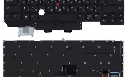 Клавиатура для ноутбука Lenovo ThinkPad X1 carbon Gen 6 2018 с подсветкой (Light), Black, (No Frame), RU