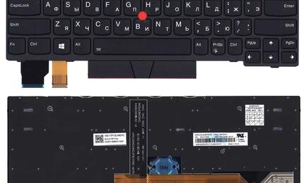 Клавиатура для ноутбука Lenovo (X280) с подсветкой (Light), с указателем (Point Stick) Black, Black Frame, RU